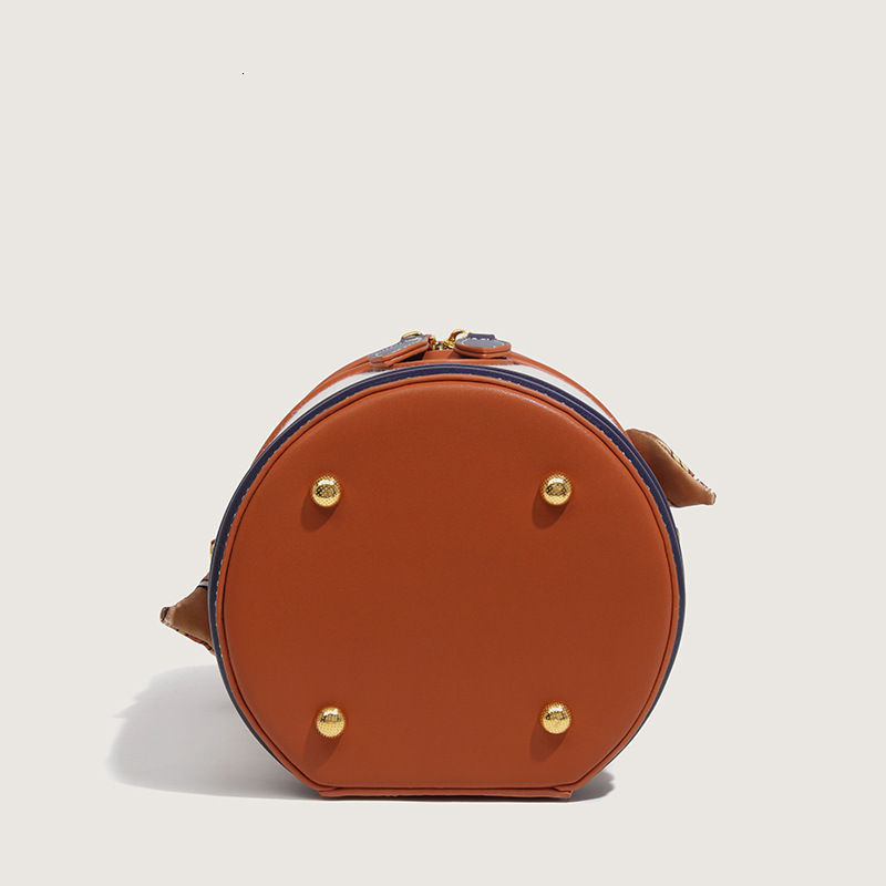 Waist Bags Mini Vintage Bucket Handbag Silk Scarf Fashion Cylinder Messenger 230317