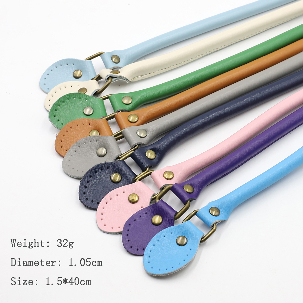 Bag Parts Accessories 2PCS Strap Genuine Leather DIY Handmade Handles for Crossbody Replacement Shoulder Handbag Wallet Handle 40cm 230320