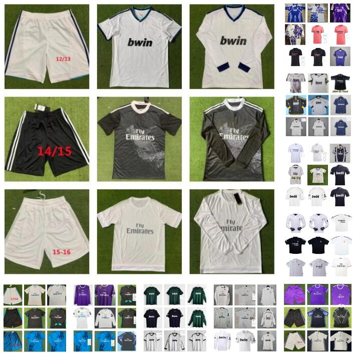 Real MadridS 2017 2018 Retro Soccer Jerseys 13 14 15 16 17 18 ZIDANE Beckham RAUL 94 95 96 97 98 99 00 01 02 03 04 05 BENZEMA BALE RONALDO Football Shirts shorts Long sleeve