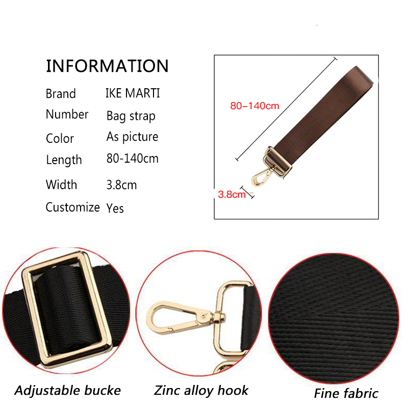 Bag Parts Accessories 80140CM Replacement Shoulder Strap For Briefcase Men Crossbody s Adjustable Black Women 230320