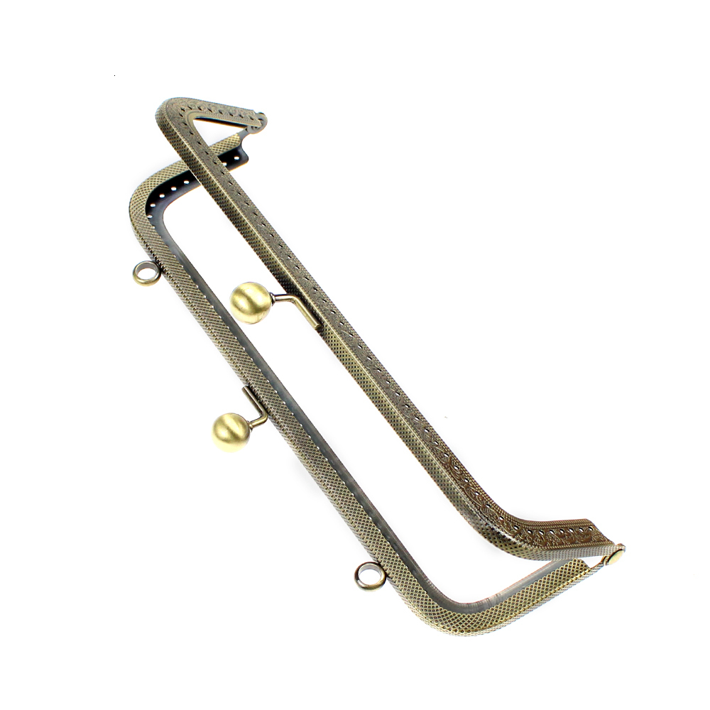 Bag Parts Accessories 5Pcs 20CM Rectangle Embossing Beads Kiss Metal Purse Frame Clasp Sewing Lock For DIY Fashion Womens Clutch s 230320