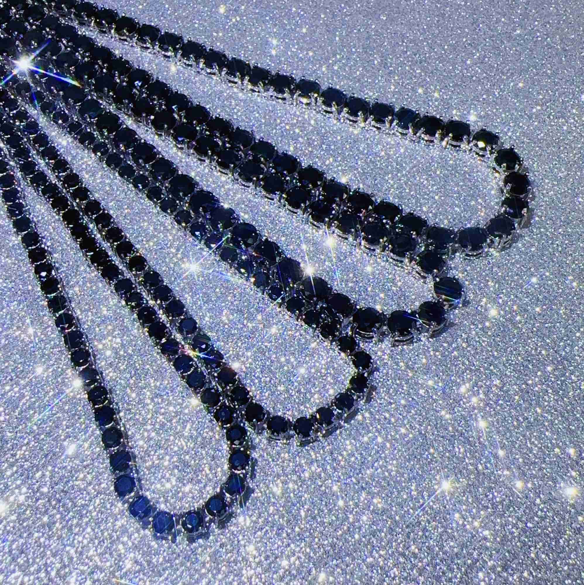 Custom Moissanite Jewellery Hip Hop Black Necklace Vvs Diamond Chain Fashion Tennis Chain