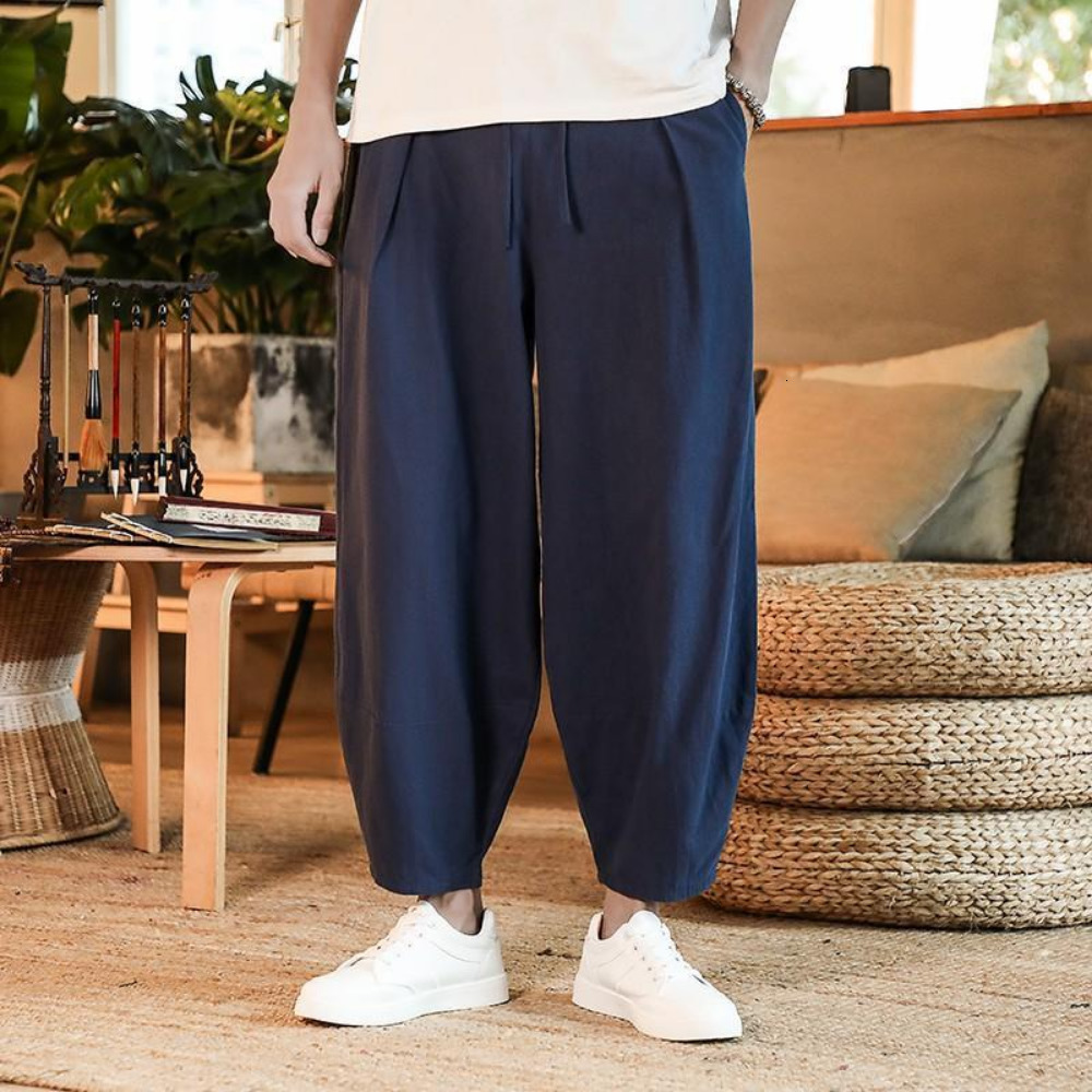 Men's Pants Men's Pants Cotton and Linen Male Summer Solid Color Mens Trousers Loose Fitness Baggy Streetwear Plus Size M-5XL 230320