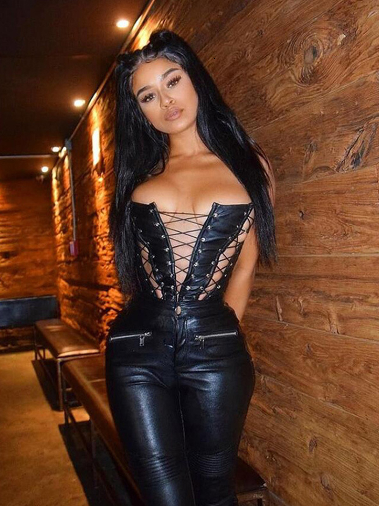 Women's Tanks Camis Corset Top Sexy Tube Bandage Gothic Clothes Hollow Out Night Club Outfit Y2k Streetwear Rave Punk Festivals Outfits 230317