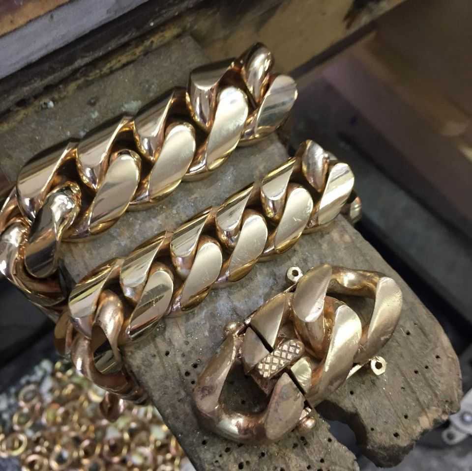 Hip Hop Jewelry Design Luxury Custom 14k Real Yellow Gold Heavy Plain Miami Cuban Curb Link Chain for Men