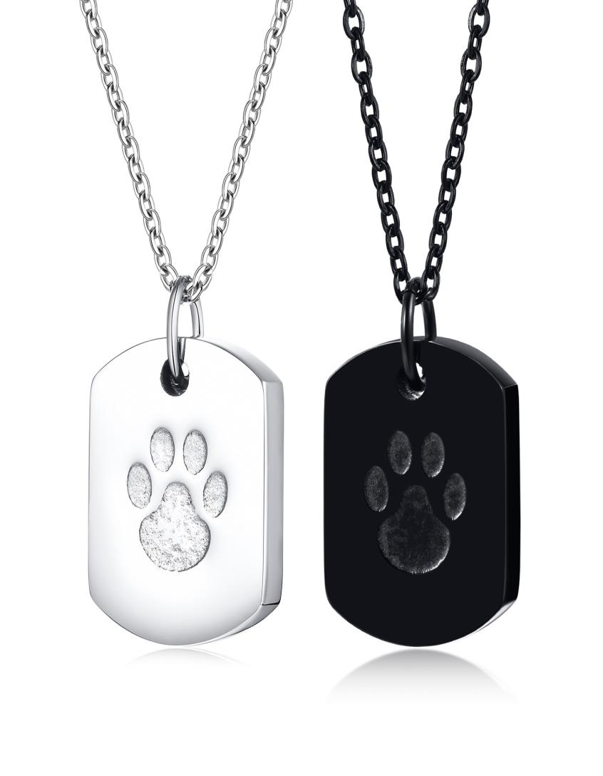 Dog Cremation Urn Necklace in Stainless Steel Dog Paw Pendants Urn Jewelry Urns for Pet Ashes