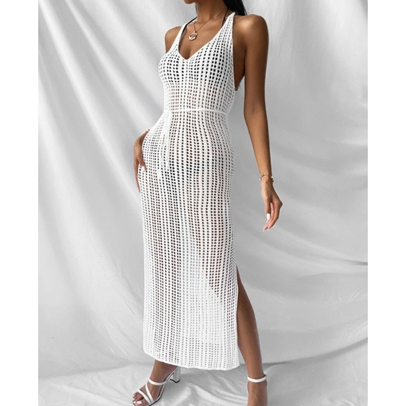 Casual Dresses Knitted Beach Dresses Crochet women Transparent Sleeveless Tank Tunic Backless Cover Ups 2023 Solid Fashion Sexy Bathing Suits
Casual Dresses Knitted Beach Dresses Crochet women Transparent Sleeveless Tank Tunic Backless Cover Ups 2023 Solid Fashion Sexy Bathing Suits