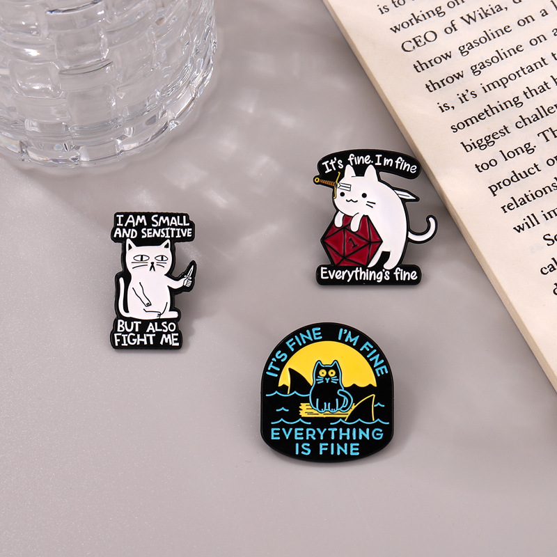 Brooches Pin for Women Men Fashion Jewelry Cartoon Animal Cat I 'm Fine Letter Enamel Clothes Dress Jewelry Hats Bag Decor Brooches and Pins for Sale
Brooches Pin for Women Men Fashion Jewelry Cartoon Animal Cat I 'm Fine Letter Enamel Clothes Dress Jewelry Hats Bag Decor Brooches and Pins for Sale