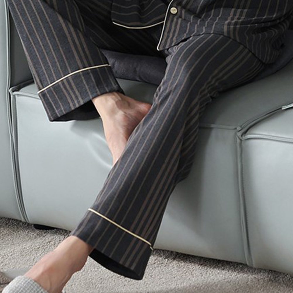 Men's Sleepwear Men Cotton Flannel Pyjamas Set Long Sleeve Top Plaid Bottoms Sleepwear Nightwear Spring Autumn Cotton Pijama For Men 230320