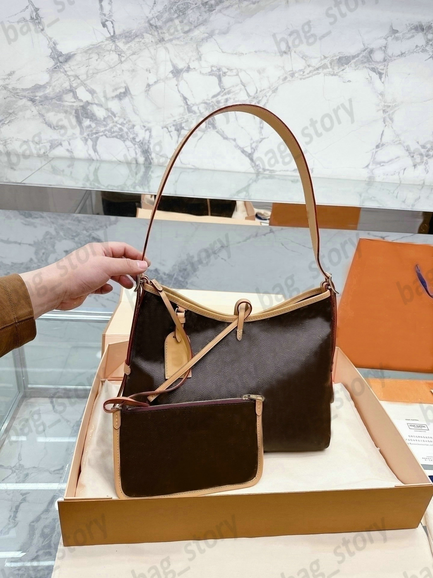 Designer Womens Shoulder Bag Carryall Tote Coated Canvas Leather Vintage Carry All 2 In 1 Hobo with Wallet Lady Bowknot Coin Purse Handbags Brown
Designer Womens Shoulder Bag Carryall Tote Coated Canvas Leather Vintage Carry All 2 In 1 Hobo with Wallet Lady Bowknot Coin Purse Handbags Brown