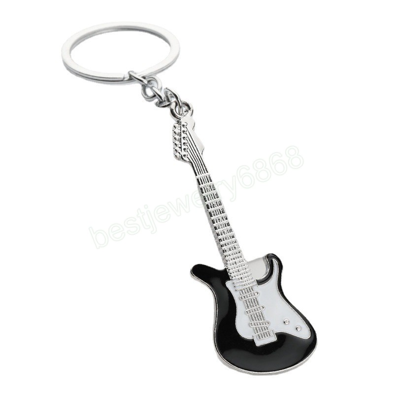 Classic Guitar Keychain Musical Instrument Pendant Key Ring Metal Key Holder Guitar Keychain Gift for Men Women Fashion Jewelry