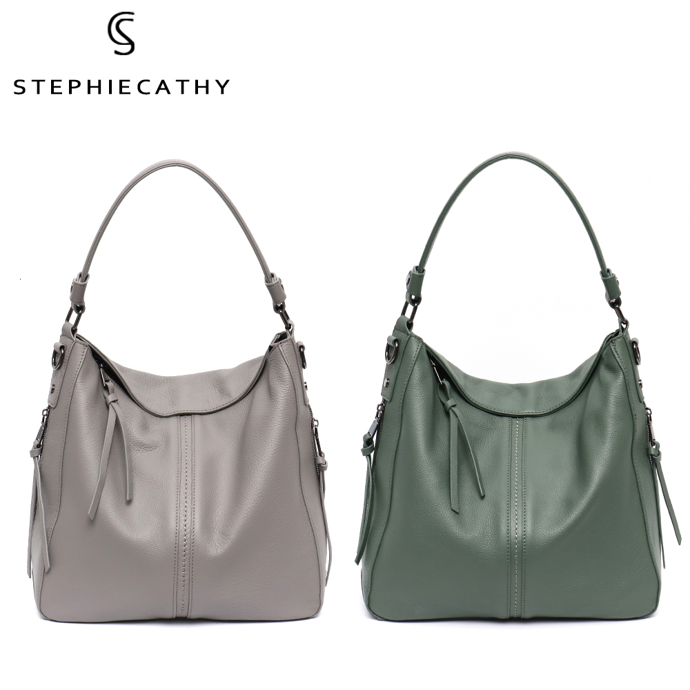 Evening Bags SC Real Cow Leather Slouchy Shape Hobo Bag Wide Strap Handle Over Shoulder Crossbody for Work Daily Life Big Capacity Soft 230320