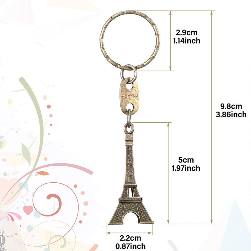 Key Rings 50Pcs Paris Eiffel Tower Shape Keychain Novelty Gadget Trinket Souvenir Christmas Gift 230320