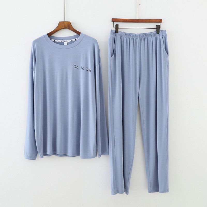 Men's Sleepwear Spring Autumn Four Seasons Pure Cotton Sleeping Couple Pajamas Set Men And Women House Wear Long-Sleeved Loose Home Clothes 23032