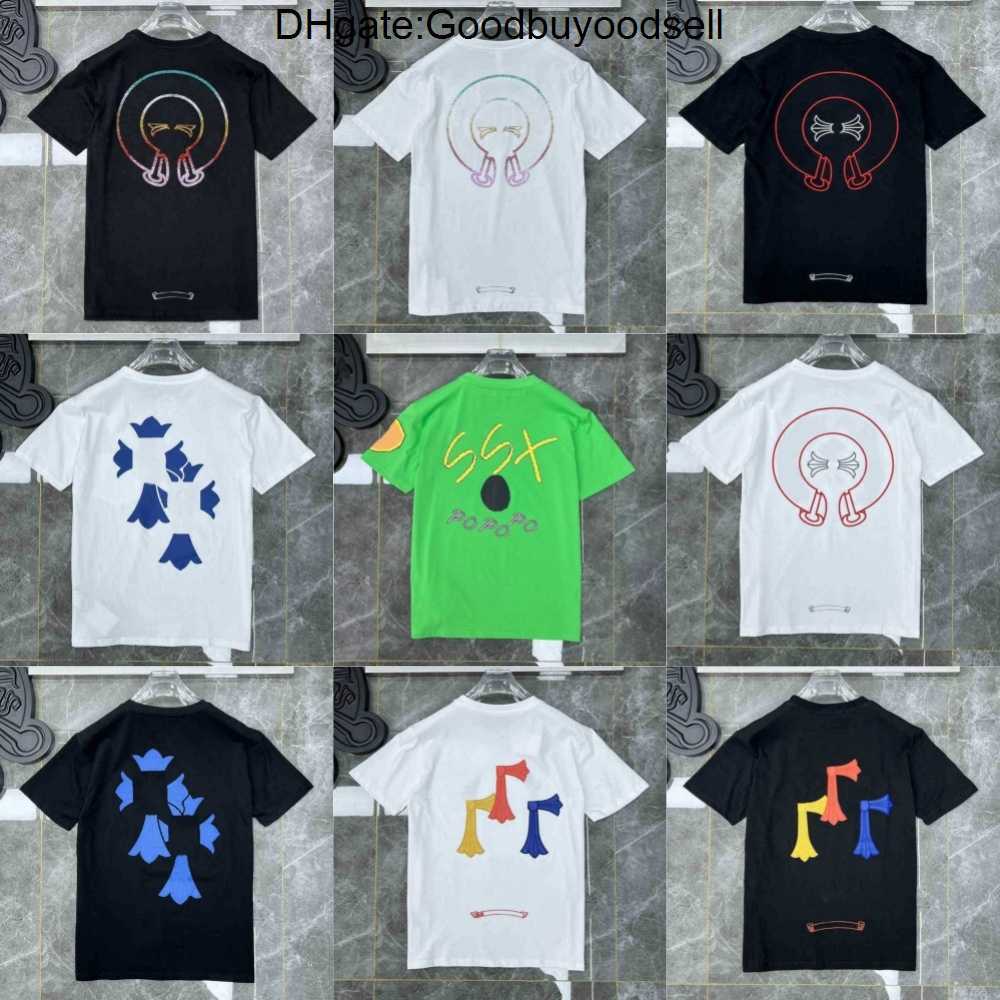 Fashion Classic Mens Ch t Shirts High Quality Sanskrit Letter T-shirt Horseshoe Cross Pattern Tshirts Designers Hip Hop Sweater Woman Summer 7H63, 11
Fashion Classic Mens Ch t Shirts High Quality Sanskrit Letter T-shirt Horseshoe Cross Pattern Tshirts Designers Hip Hop Sweater Woman Summer 7H63, 11