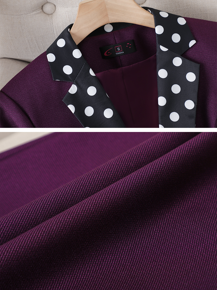 Women's Elegant Black Green Purple Blazer Suit - Formal Office Work Wear, 2 Piece Set
