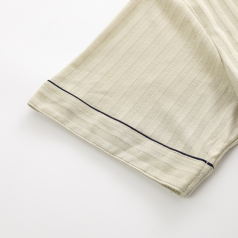 Men's Sleepwear 5XL Knited Cotton Pajama Sets Summer Print Pijama Men Short Sleeve Men's Sleepwear Turn-down Collar Pyjamas 230320