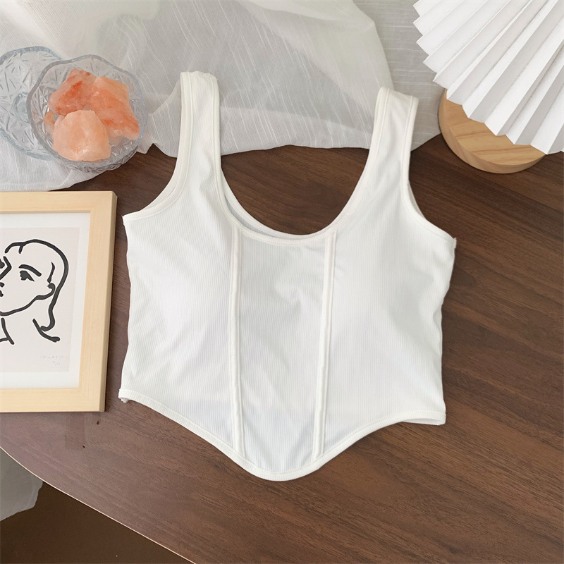 Women's Tanks Camis Ins Basic Plain Ole Bra Female Spicy Girl Tank Sleeveless Summer Sports Crop Top Women White Clothes Drop 230317