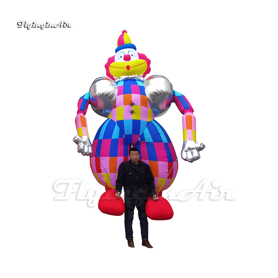 Walking Inflatable Clown Puppet Parade Performance Wearable Blow Up Cartoon Figure Doll For Carnival Event Show