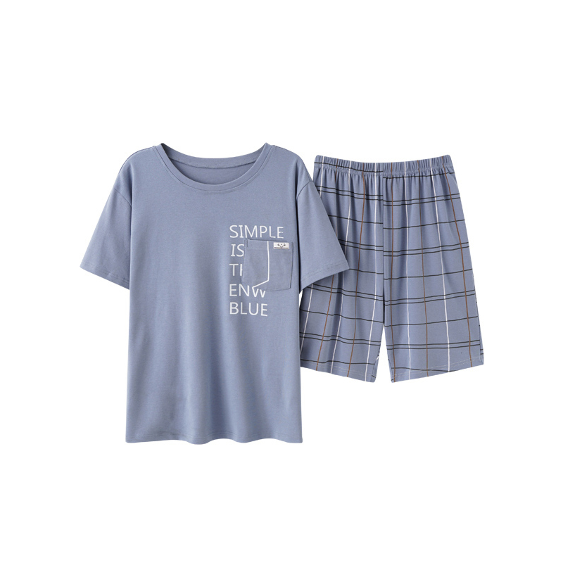 Men's Sleepwear Summer Plus Size Short Sleeve Cotton Pajama Sets for Men Korean Cute Sleepwear Suit Pyjama Male Loungewear Homewear Clothes 23032