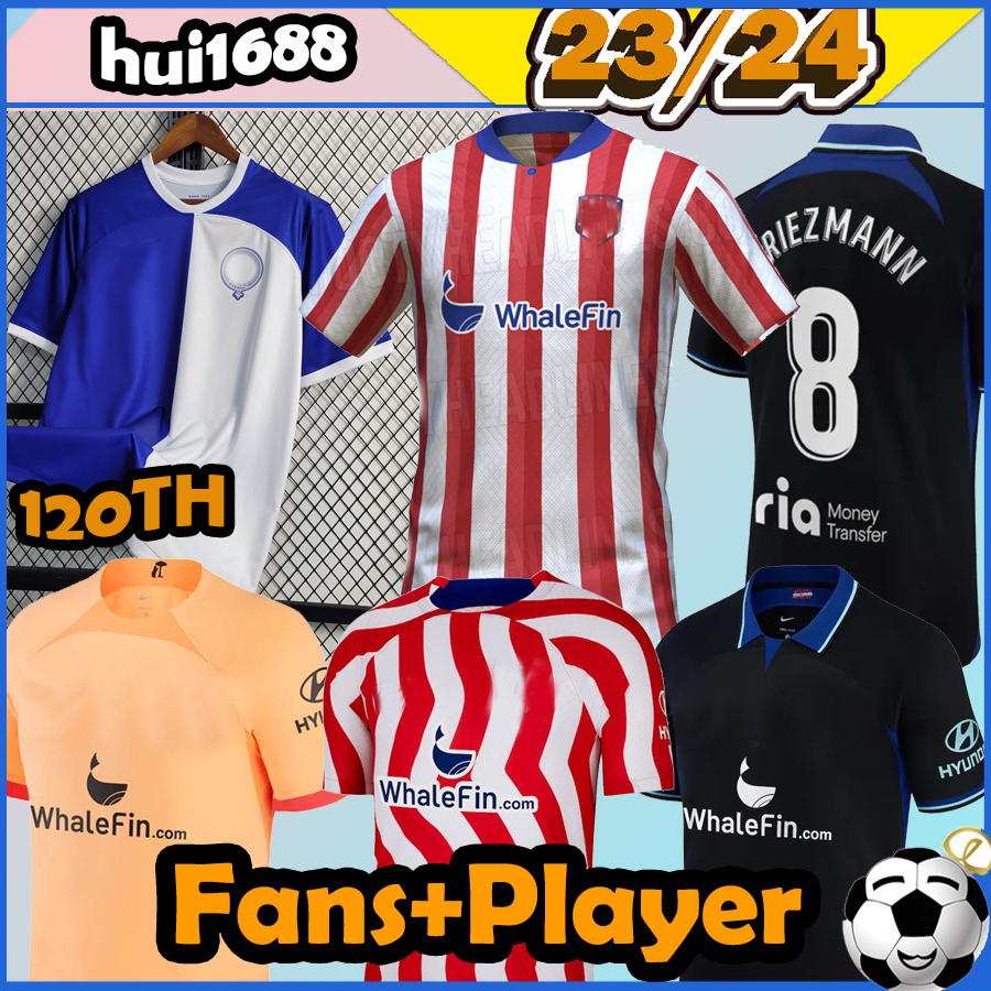 2023 2024 Atletico MadridS Soccer Jerseys 23/24 fans player 120th anniversary KONDOGBIA KOKE GRIEZMANN MEMPHIS CORREA LEMAR M.LLORENTE J.M. GIMENEZ Men kids kits shirt