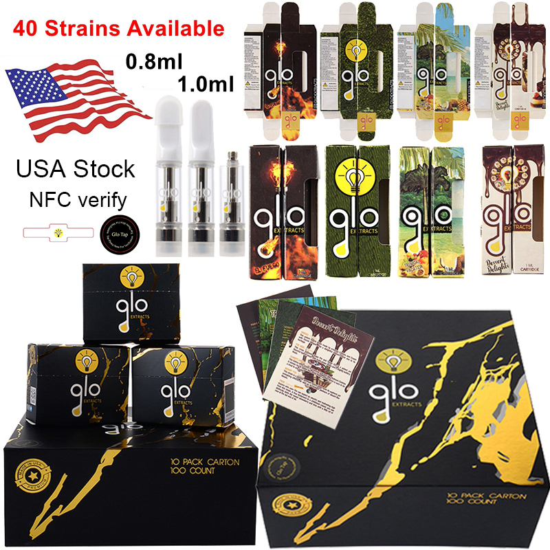 GLO Extracts Carts Atomizers Newest NFC Verify Packaging Glass Thick Oil Cartridges 0.8ml Empty Vapes 1ml Ceramic Coil Vape Cartridge Packagings 510 Thread
GLO Extracts Carts Atomizers Newest NFC Verify Packaging Glass Thick Oil Cartridges 0.8ml Empty Vapes 1ml Ceramic Coil Vape Cartridge Packagings 510 Thread