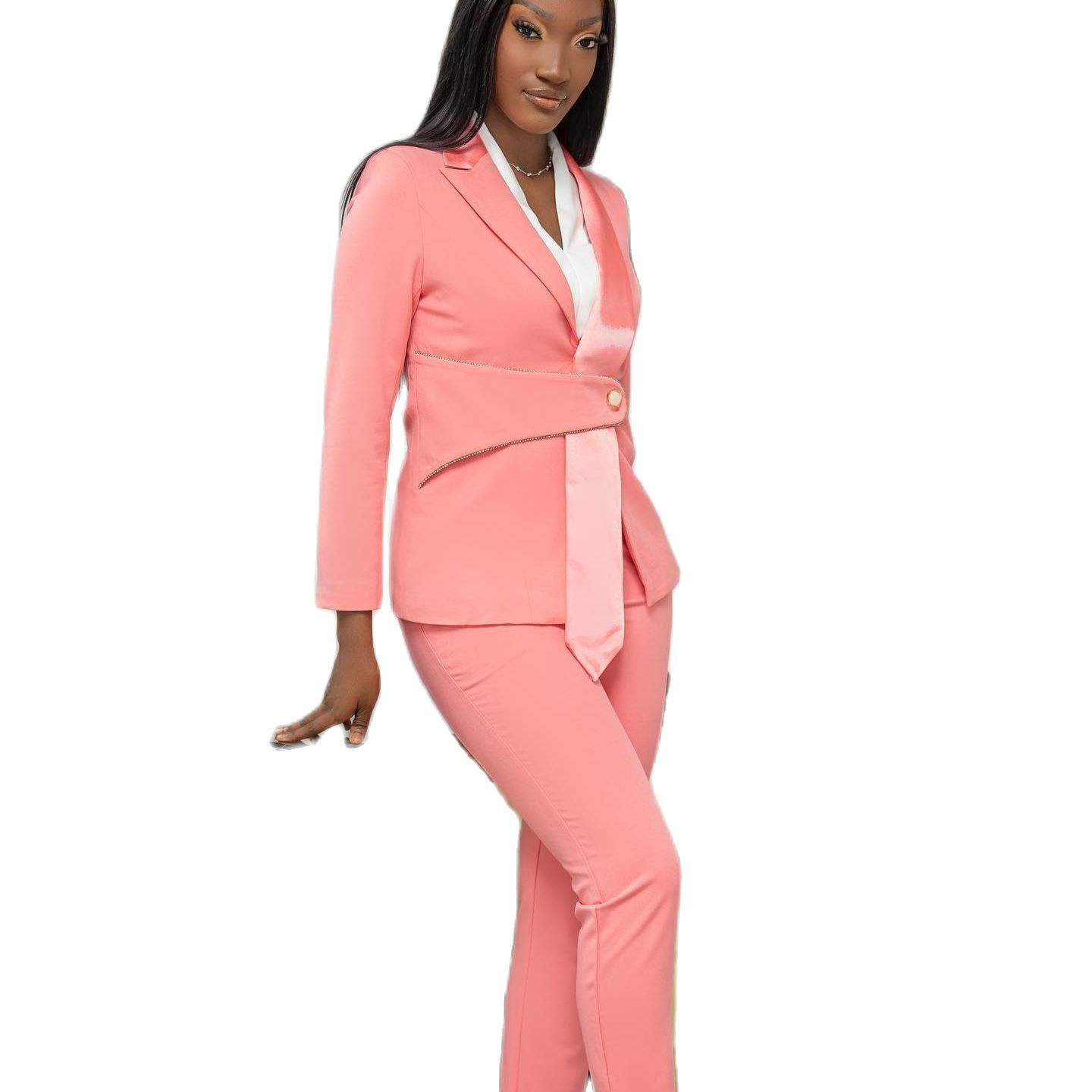 Plus Size Tailored Lady Slim Pants Suits Spring Fashion Women Prom Formal Guest Wear For Wedding 2 Pieces