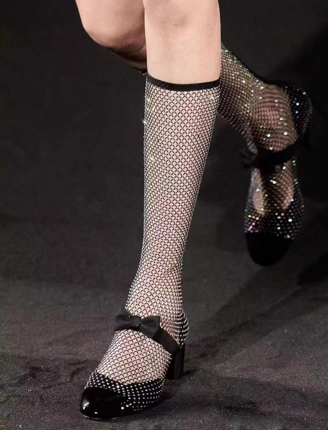 Lovely Bow Knot Mesh Boots See-Through Crystal Chunky Calf Boots Elegant Runway Party Srping Fashion Sexy Ladies Shoes, Black-short boots
Lovely Bow Knot Mesh Boots See-Through Crystal Chunky Calf Boots Elegant Runway Party Srping Fashion Sexy Ladies Shoes, Black-short boots