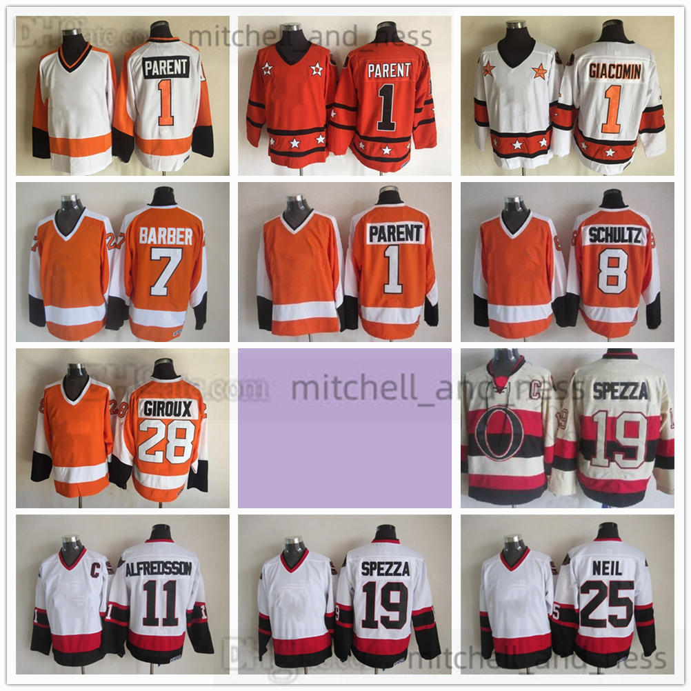 1 Bernie Parent All-Satr Movie Vintage Hockey Jersey Retro CCM Embroidery 7 Bill Barber 8 Dave Schultz 28 Claude Giroux 11 Daniel Alfredsson 19 Jason Spezza Chris Neil, Aspicture (with team name)
1 Bernie Parent All-Satr Movie Vintage Hockey Jersey Retro CCM Embroidery 7 Bill Barber 8 Dave Schultz 28 Claude Giroux 11 Daniel Alfredsson 19 Jason Spezza Chris Neil, Aspicture (with team name)