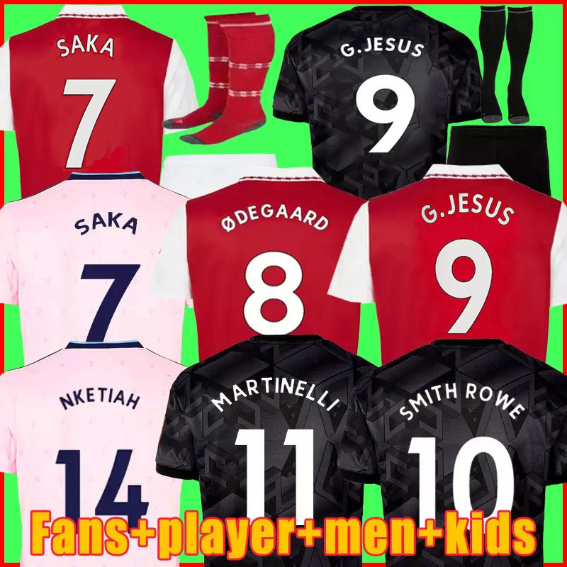 SAKA Soccer Jerseys G. JESUS ODEGAARD Fans Player Version 22 23 Gunners MARTINELLI SMITH ROWE THOMAS NKETIAH TIERNEY ZINCHENKO SALIBA Football Shirt Men Kids Sets Kit
SAKA Soccer Jerseys G. JESUS ODEGAARD Fans Player Version 22 23 Gunners MARTINELLI SMITH ROWE THOMAS NKETIAH TIERNEY ZINCHENKO SALIBA Football Shirt Men Kids Sets Kit