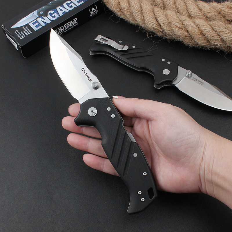 Cold Steel ENGAGE 35DPLC Survival Folding Knife D2 Satin Blade G10 with Steel Sheet Handle Outdoor Camping Hiking Fishing Pocket Folder Knives with Retail Box
Cold Steel ENGAGE 35DPLC Survival Folding Knife D2 Satin Blade G10 with Steel Sheet Handle Outdoor Camping Hiking Fishing Pocket Folder Knives with Retail Box