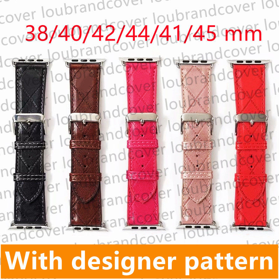 Designer Smart Watch Straps for apple watch band Series 8 2 3 4 5 6 38mm 42mm 49mm PU Leather Embossing AP Watchbands Replacement With Adapter Connector Accessories
Designer Smart Watch Straps for apple watch band Series 8 2 3 4 5 6 38mm 42mm 49mm PU Leather Embossing AP Watchbands Replacement With Adapter Connector Accessories