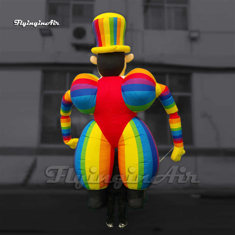 Funny Walking Inflatable Clown Puppet Multi-style Parade Costume Moveable Blow Up Cartoon Clown Doll For Carnival Stage Show