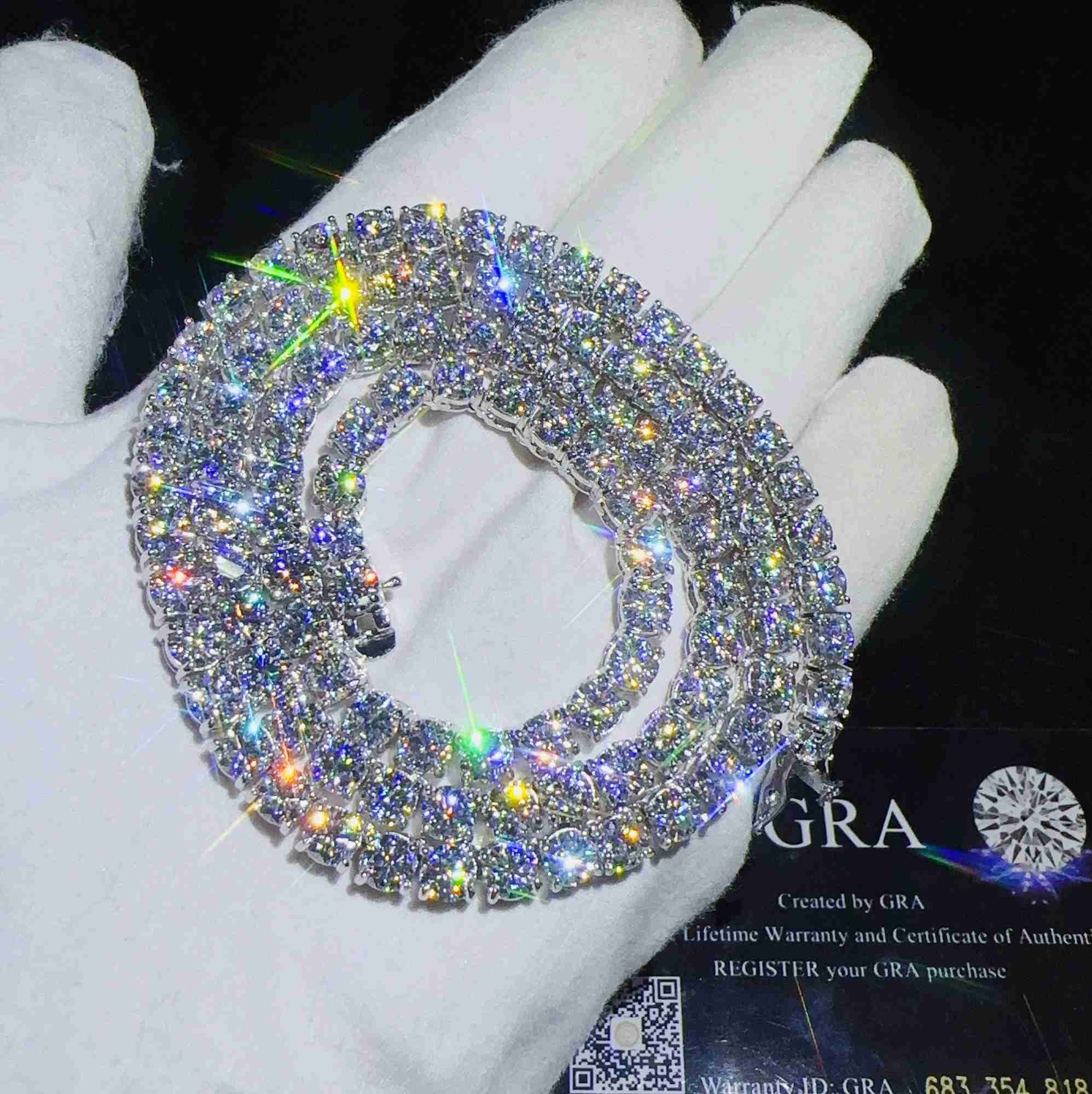 Hip Hop 5mm Tennis Necklaces Charm Chain in Stock 925 Silver Vvs Moissanite Iced Out Fashion Tennis Chain