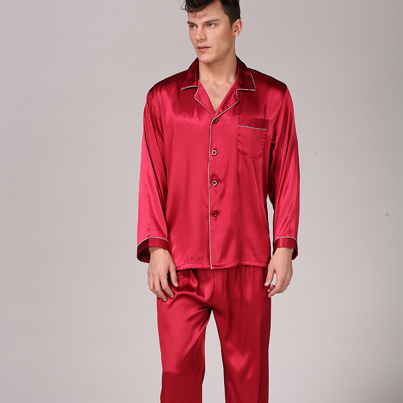 Men's Sleepwear Lisacmvpnel Long Sleeve Solid Color Suit Men Pajamas Large Size Home Wear 230320
