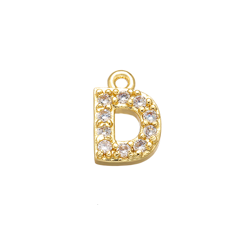 Charms ZHUKOU 8x85mm Brass Cubic Zirconia Crystal 26 Letter Pendants for Women earring jewelry accessories wholesale VD545 230320