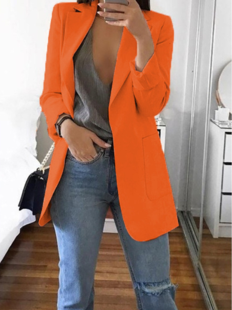 Women's Suits Blazers Spring Fashion Women's Casual Suit Set Multi-color Lapel Slim Cardigan Temperament Commuting Solid Color Suit Coat Wom
