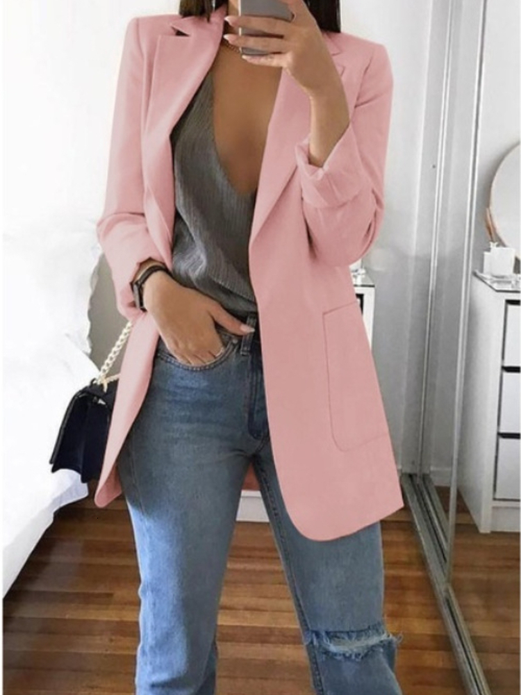 Women's Suits Blazers Spring Fashion Women's Casual Suit Set Multi-color Lapel Slim Cardigan Temperament Commuting Solid Color Suit Coat Wom