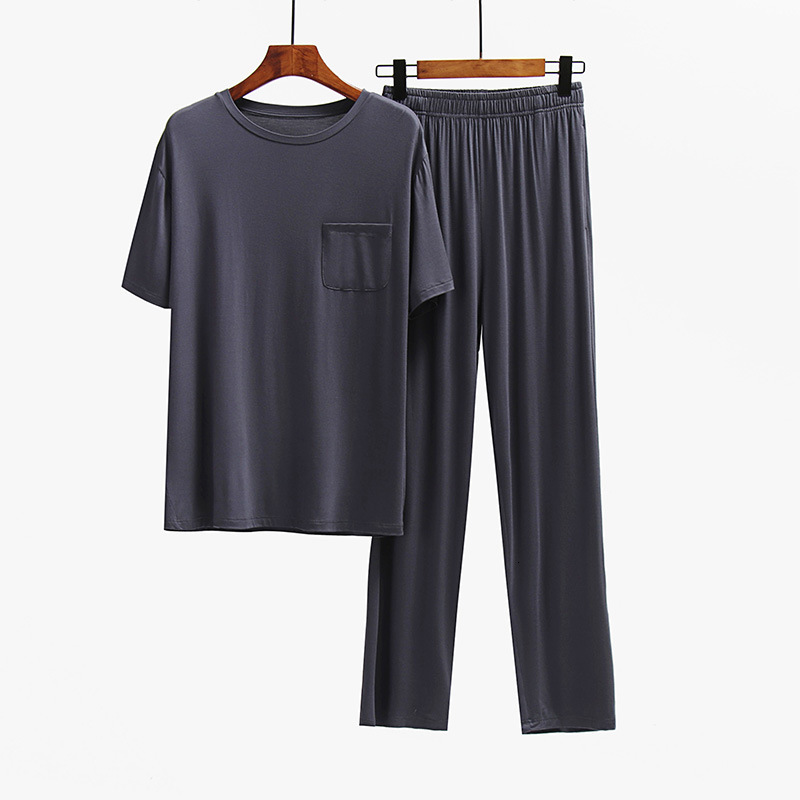 Men's Sleepwear Modal Men's Pajamas Sets Spring Summer Short Sleeve O Neck Lounge Wear High Quality Plus Size Home Clothes For Men Suit 2303