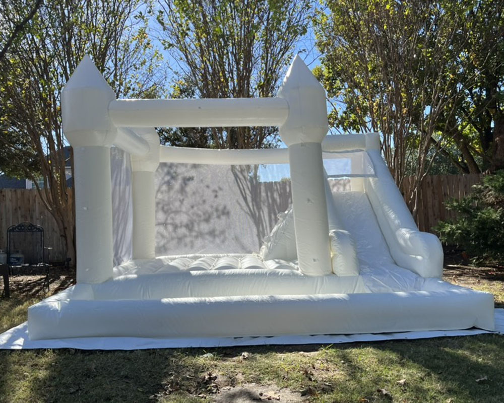 wholesale Outdoor Rental Inflatable White Bounce House Bouncer castles Wedding Bouncy jumping Castle jumper With Slide ball pit For Kids with blower f