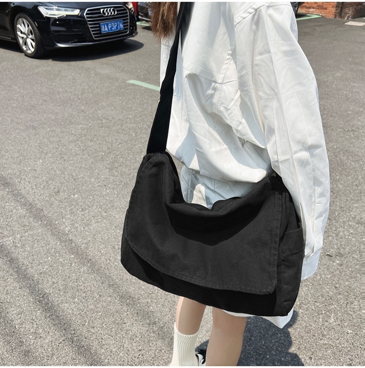 Evening Bags Female Canvas Fabric Hobo Soft Slouchy Shoulder Y2K Student Leisure Medium Size School Book Laptop Pouch Messenger Side 230320
