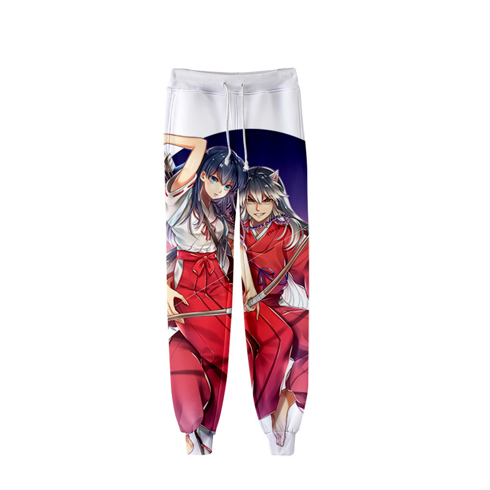 Mens Pants Japan Anime Inu Yasha Inuyasha 3D Joggers Pants MenWomen Casual Trousers Hip Hop Sweatpants Higurashi Kagome Cosplay Costumes 230320