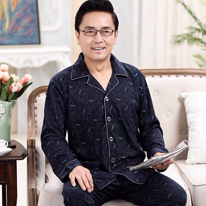 Men's Sleepwear Winter Long Sleeved Pajamas Home Clothes Ensembles De Pyjamas Men's Sleepwear Lounge Homewear Plaid Sleep Shirt Mens Pyjamaa