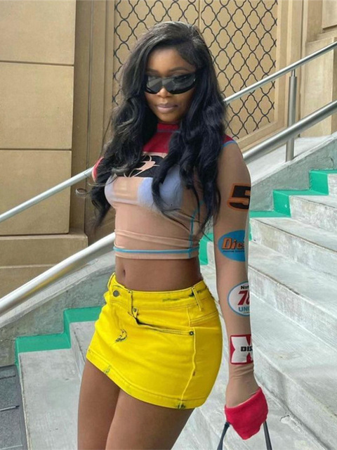 Women's TShirt Hawthaw Women Fashion Long Sleeve Mesh Printed Graphic T Shirt Tops Tees Summer Clothes Wholesale Items For Business 230317