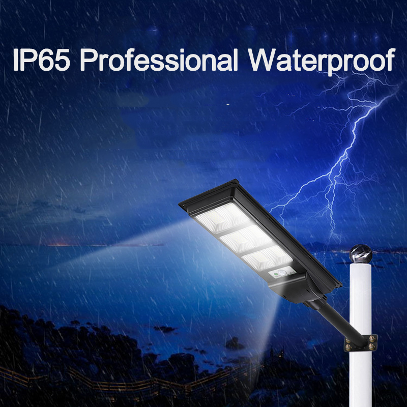Outdoor Commercial 400W 500W 600W LED Solar Street Light IP67 Dusk-to-Dawn Roads Lamps Pole usalight