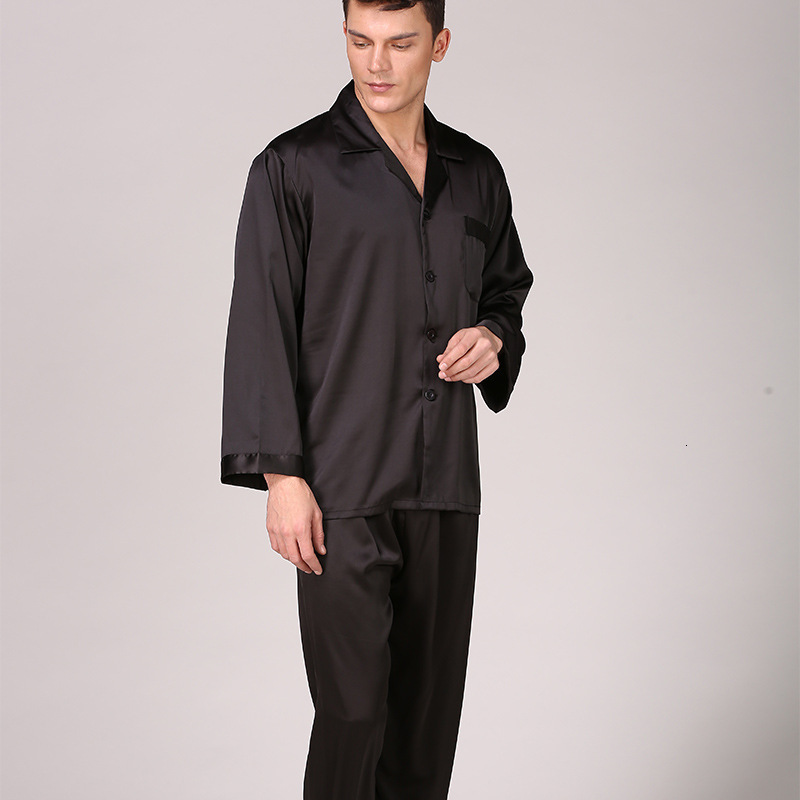 Men's Sleepwear Lisacmvpnel Long Sleeve Solid Color Suit Men Pajamas Large Size Home Wear 230320