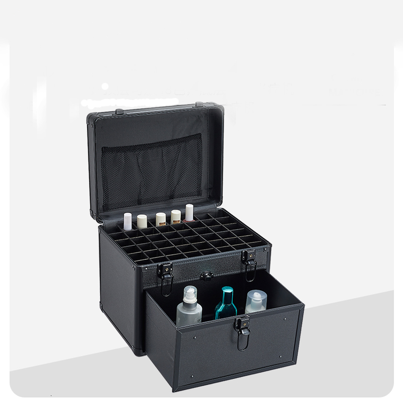 Suitcases Portable Shoulder Strap Travel Cosmetic Suitcase With Makeup Artist Household MultiLayer Nail Tattoo Tool Storage Box 230317