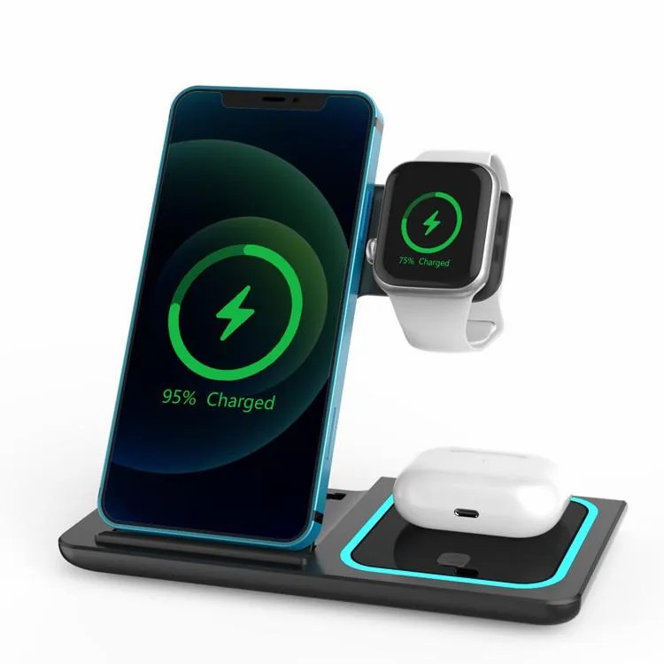 15W 3 in 1 Wireless Charging Charger Station Compatible for iPhone Apple Watch AirPods Pro Qi Fast Quick Charger for Cell Smart Mobile Phone With Retail Package
15W 3 in 1 Wireless Charging Charger Station Compatible for iPhone Apple Watch AirPods Pro Qi Fast Quick Charger for Cell Smart Mobile Phone With Retail Package