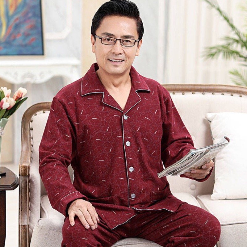 Men's Sleepwear Winter Long Sleeved Pajamas Home Clothes Ensembles De Pyjamas Men's Sleepwear Lounge Homewear Plaid Sleep Shirt Mens Pyjamaa