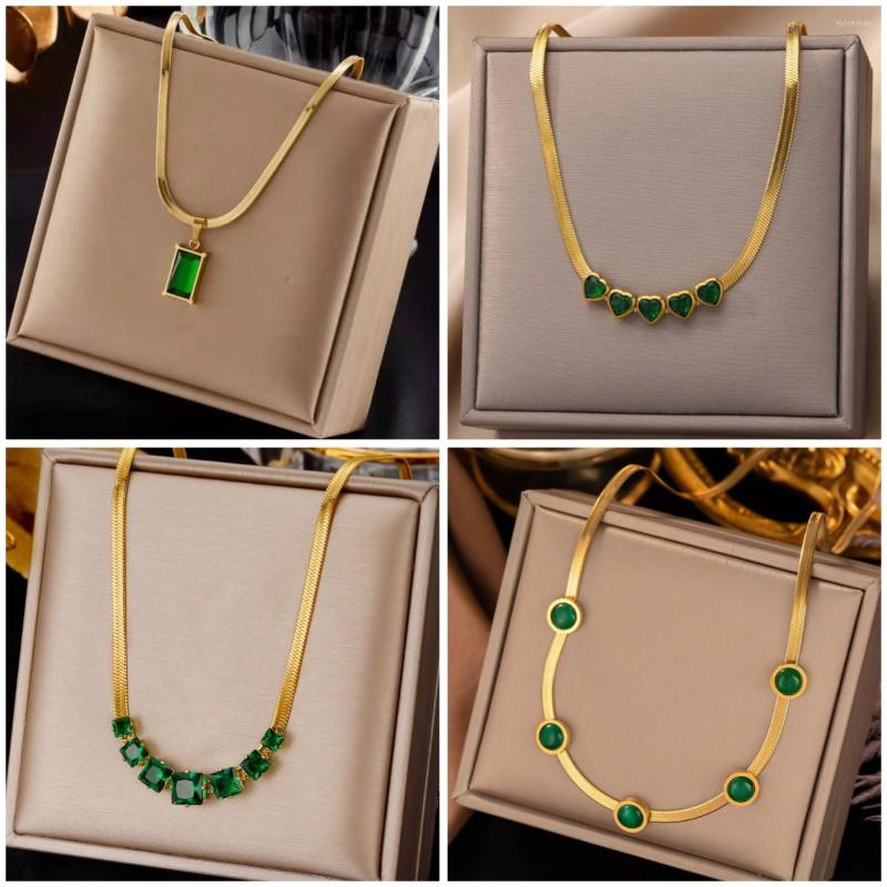 Pendant Necklaces 316L Stainless Steel Gold Color Zircon Necklace For Women Vintage Female Collar Chain Fashion Girls Body Jewelry Gift
Pendant Necklaces 316L Stainless Steel Gold Color Zircon Necklace For Women Vintage Female Collar Chain Fashion Girls Body Jewelry Gift